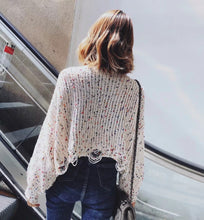 Load image into Gallery viewer, Autumn And Winter New Color Broken Irregular Loose Bat Sleeve Jumper