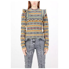 Load image into Gallery viewer, Autumn And Winter Geometric Stripes Wooden Ear Bottoming Slim Sweater