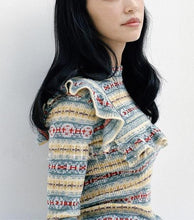 Load image into Gallery viewer, Autumn And Winter Geometric Stripes Wooden Ear Bottoming Slim Sweater