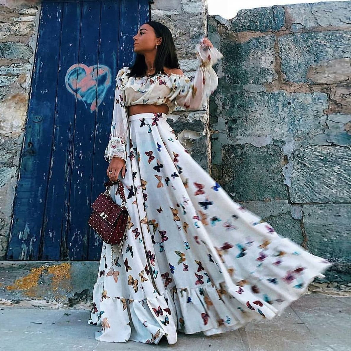 2 piece floral outlet maxi dress