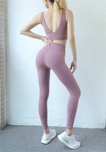 Load image into Gallery viewer, New European and American hip fitness pants Female high waist peach hip running tight feet sports yoga pants