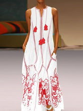 Load image into Gallery viewer, Women s Chinese Sleeveless Print Spring Summer Dress