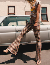 Load image into Gallery viewer, Autumn And Winter Lattice Leisure Micro Bell-bottom Trousers