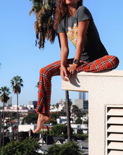 Load image into Gallery viewer, Autumn And Winter Lattice Leisure Micro Bell-bottom Trousers