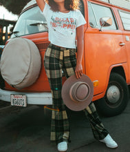 Load image into Gallery viewer, Autumn And Winter Lattice Leisure Micro Bell-bottom Trousers