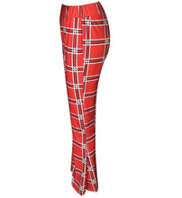 Load image into Gallery viewer, Autumn And Winter Lattice Leisure Micro Bell-bottom Trousers
