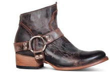 Load image into Gallery viewer, Women Pu Booties Casual Zipper Low Heel Ankle Boots