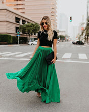 Load image into Gallery viewer, Solid Color High Waist Pleated Long Maxi Skirt