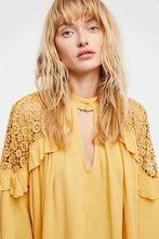 Load image into Gallery viewer, Human Cotton Crepe Lace Bohemian Retro Stitching Openwork Pullover Loose Blouse