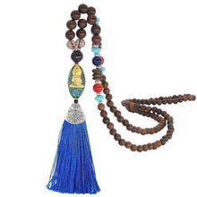 Load image into Gallery viewer, Literary Tassel Necklace Original Beaded Sweater Chain Hemp Cotton Accessories Ethnic Nepal Pendant