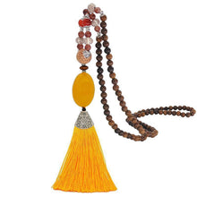 Load image into Gallery viewer, Literary Tassel Necklace Original Beaded Sweater Chain Hemp Cotton Accessories Ethnic Nepal Pendant