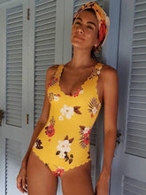 Load image into Gallery viewer, Beach Sexy Print One-Piece Backless Swimsuit Bikini