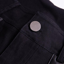 Load image into Gallery viewer, Casual Gothic Pants Women Halloween Sexy Leather Blet Patchwork Mid Cargo Pants Black Full Length Trousers