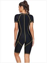 Load image into Gallery viewer, Diving Suit Short-sleeved Zipper Sunscreen Quick-drying Surfing One-piece Swimsuit
