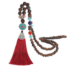 Load image into Gallery viewer, Literary Tassel Necklace Original Beaded Sweater Chain Hemp Cotton Accessories Ethnic Nepal Pendant