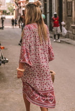 Load image into Gallery viewer, Loose Floral Print Bohemian Button Gypsy Party Midi Dress
