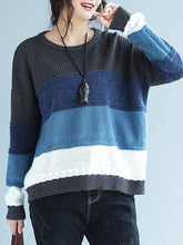 Load image into Gallery viewer, Casual Multi-color Loose Long Sleeve O-neck Women Sweaters