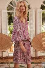 Load image into Gallery viewer, Loose Floral Print Bohemian Button Gypsy Party Midi Dress