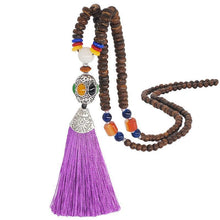 Load image into Gallery viewer, Literary Tassel Necklace Original Beaded Sweater Chain Hemp Cotton Accessories Ethnic Nepal Pendant