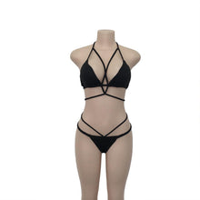 Load image into Gallery viewer, Strap knit button back bikini swimsuit with 14 colors
