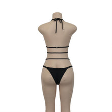 Load image into Gallery viewer, Strap knit button back bikini swimsuit with 14 colors