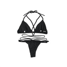 Load image into Gallery viewer, Strap knit button back bikini swimsuit with 14 colors