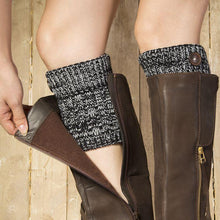 Load image into Gallery viewer, Boot cuff thick short-sleeved thick thick bamboo knit wool yarn socks - 11