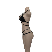 Load image into Gallery viewer, Strap knit button back bikini swimsuit with 14 colors