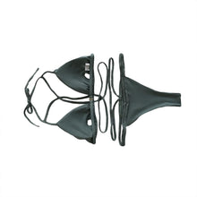 Load image into Gallery viewer, Strap knit button back bikini swimsuit with 14 colors