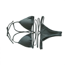 Load image into Gallery viewer, Strap knit button back bikini swimsuit with 14 colors