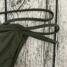 Load image into Gallery viewer, Strap knit button back bikini swimsuit with 14 colors