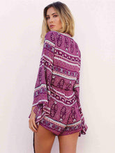 Load image into Gallery viewer, Print V Neck Long Sleeve Boho Rompers