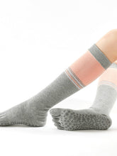 Load image into Gallery viewer, Full finger half finger middle finger lady yoga socks winter wholesale fashion non-slip cotton five-finger yoga stockings