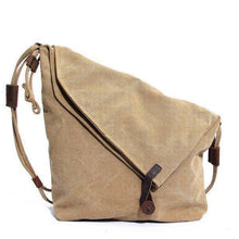 Load image into Gallery viewer, Ekphero Women Vintage Messenger Bag Genuine Leather Canvas Crossbody Bag Tribal Rucksack