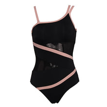 Load image into Gallery viewer, Sexy One Shoulder One Piece Swimsuit 2021 New Off Shoulder Mesh Patchwork Swimwear Bodysuit Bathing Suit Monokini