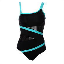 Load image into Gallery viewer, Sexy One Shoulder One Piece Swimsuit 2021 New Off Shoulder Mesh Patchwork Swimwear Bodysuit Bathing Suit Monokini
