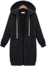 Load image into Gallery viewer, Autumn Winte Women Casual Long Zipper Hooded Jacket Hoodies Sweatshirt Vintage Plus Size 5XL Pink Outwear Hoody Coat Clothing