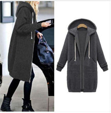 Load image into Gallery viewer, Autumn Winte Women Casual Long Zipper Hooded Jacket Hoodies Sweatshirt Vintage Plus Size 5XL Pink Outwear Hoody Coat Clothing