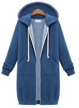 Load image into Gallery viewer, Autumn Winte Women Casual Long Zipper Hooded Jacket Hoodies Sweatshirt Vintage Plus Size 5XL Pink Outwear Hoody Coat Clothing