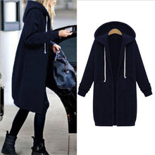 Load image into Gallery viewer, Autumn Winte Women Casual Long Zipper Hooded Jacket Hoodies Sweatshirt Vintage Plus Size 5XL Pink Outwear Hoody Coat Clothing