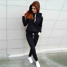 Load image into Gallery viewer, Autumn Winter Suit Casual Women's Suit Loose Patchwork Hoodies and Long Pants 2 Pcs Lantern Sleeve Big Size Female Sets