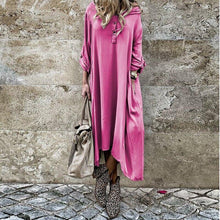 Load image into Gallery viewer, Autumn Women Long Sleeve Casual Buttons Loose Maxi  Ladies Fashion Dress