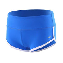 Load image into Gallery viewer, BESGO Sexy Exercise Shorts Women Slim Mini length Fold-over Waistband Pilates Running Yoga Shorts Push Up Sports Clothing