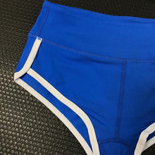 Load image into Gallery viewer, BESGO Sexy Exercise Shorts Women Slim Mini length Fold-over Waistband Pilates Running Yoga Shorts Push Up Sports Clothing