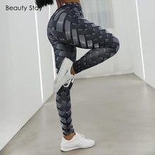 Load image into Gallery viewer, Beauty Stay Women Leggings Black Sporting Tyre Printing High Waist Fitness Hip Push Up Casual Sexy Workout Pants