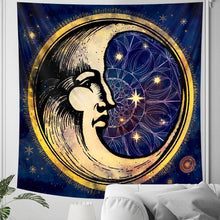 Load image into Gallery viewer, Black and white moon Mandala tapestry Bohemian decoration wall hanging bedroom psychedelic scene starlight art home decoration