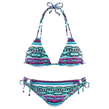 Load image into Gallery viewer, Bohemian Printed Bikini Set Swimwear Halter Vest Tops Swimsuit
