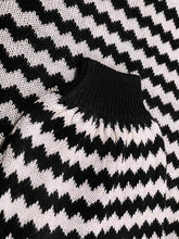 Load image into Gallery viewer, Casual Stripe Printed High-Neck Sweater