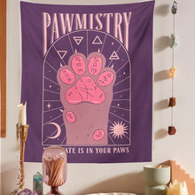 Load image into Gallery viewer, Cat Paws Tapestry Witchcraft Tarot Tapestry Bohemian Style Decoration Home Decoration Hippie Mattress Girls Dorm Room Decor