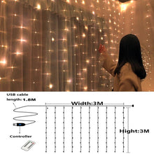 Load image into Gallery viewer, Christmas Decorations for Home 3m Curtain String Light Flash Fairy Garland Home Decor Navidad 2021 Xmas Decoration New Year 2022